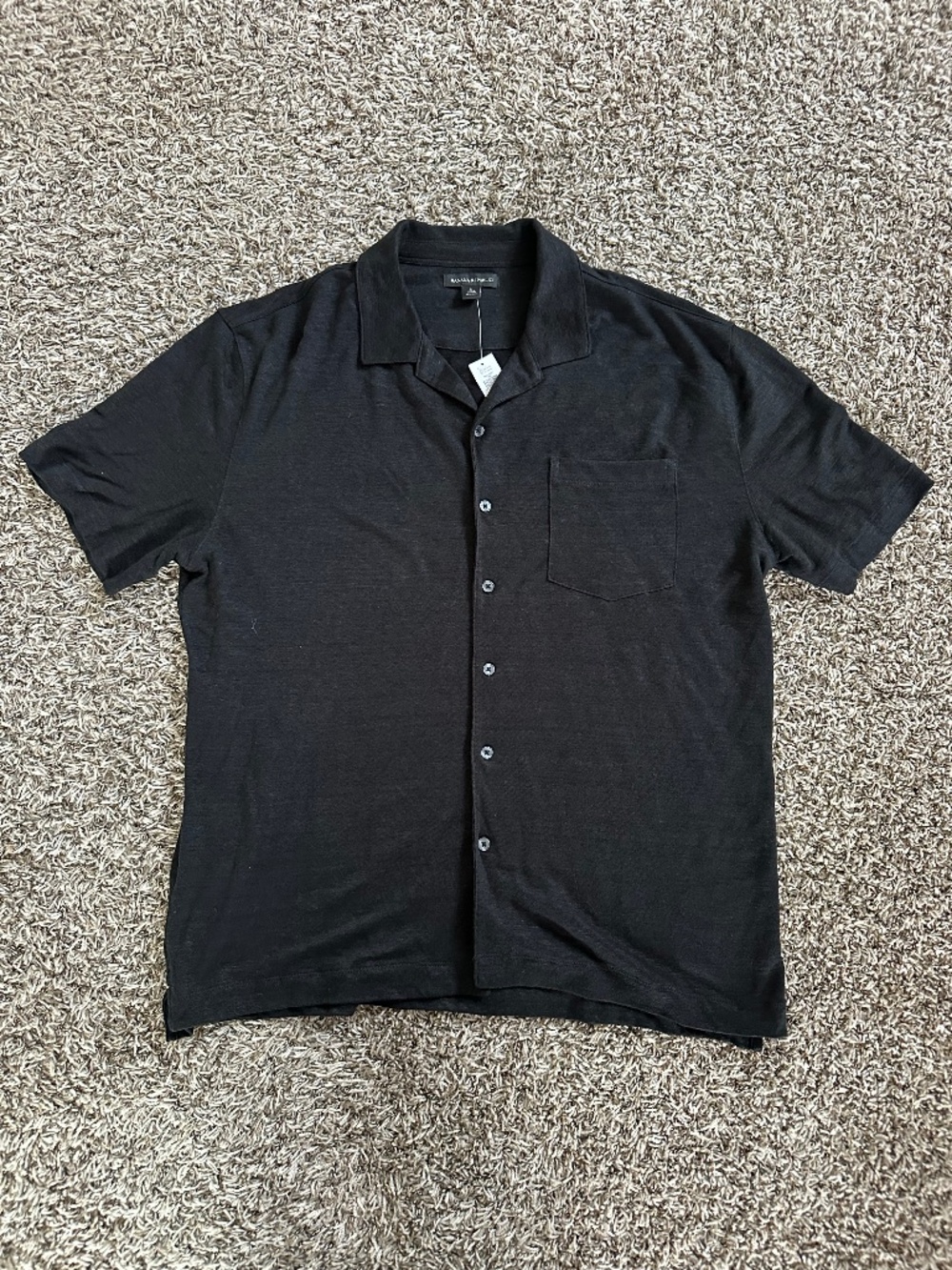 Banana Republic Black Linen Button-Up Shirt
